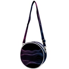 Abstract Wave Digital Design Space Energy Fractal Crossbody Circle Bag by Ravend