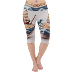 Ai Generated Noodles Pirate Chinese Food Food Lightweight Velour Cropped Yoga Leggings by danenraven