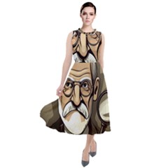 Ai Generated Psychotherapist Psychology Therapy Round Neck Boho Dress by danenraven
