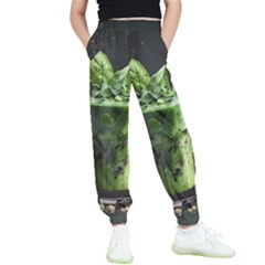 Ai Generated Drink Spinach Smooth Apple Ginger Kids  Elastic Waist Pants by danenraven