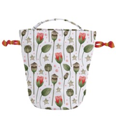 Poppies Red Poppies Red Flowers Drawstring Bucket Bag by Ravend