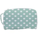 Light Blue And White Polka Dots Toiletries Pouch View3