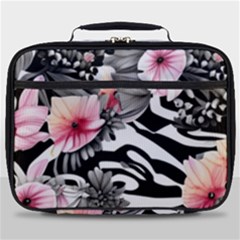 Brilliantly Hued Watercolor Flowers In A Botanical Full Print Lunch Bag by GardenOfOphir