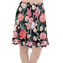 Charming Watercolor Flowers Fishtail Chiffon Skirt by GardenOfOphir