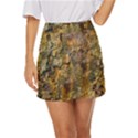 Rusty Orange Abstract Surface Mini Front Wrap Skirt View1