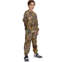 Rusty Orange Abstract Surface Kids  Sweatshirt set View3