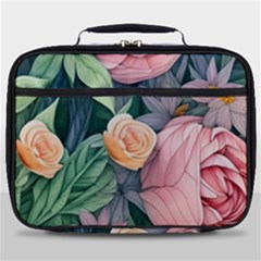 Darling And Dazzling Watercolor Flowers Full Print Lunch Bag by GardenOfOphir