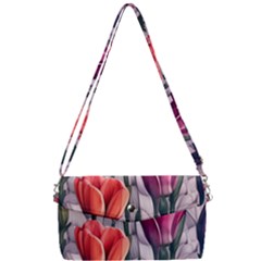 Color-infused Watercolor Flowers Removable Strap Clutch Bag by GardenOfOphir