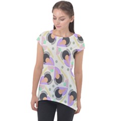 Pattern Pastel Drawing Art Cap Sleeve High Low Top by Ravend