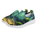 Rainforest Jungle Cartoon Animation Background Women s Slip On Sneakers View2