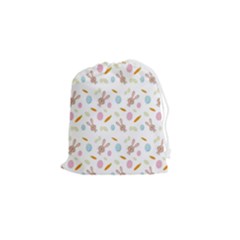 Easter Bunny Pattern Hare Easter Bunny Easter Egg Drawstring Pouch (small) by Ravend