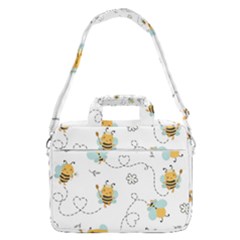 Bee Art Pattern Design Wallpaper Background Print Macbook Pro 16  Shoulder Laptop Bag by Ravend