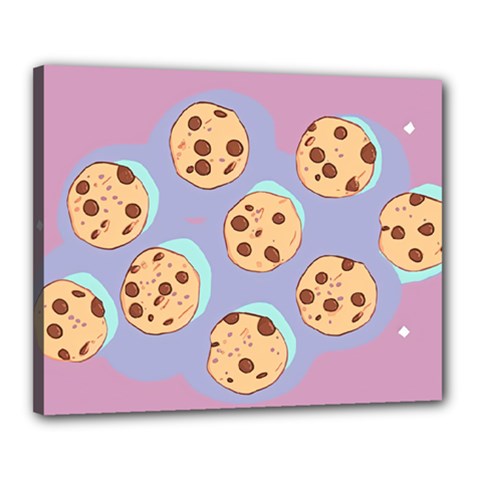 Cookies Chocolate Chips Chocolate Cookies Sweets Canvas 20  X 16  (stretched) by Ravend
