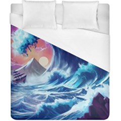 Storm Tsunami Waves Ocean Sea Nautical Nature Duvet Cover (california King Size) by Ravend