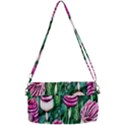Attractive Watercolor Flowers Removable Strap Clutch Bag View2