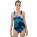 Tsunami Waves Ocean Sea Water Rough Seas 6 Cut-Out Back One Piece Swimsuit View1