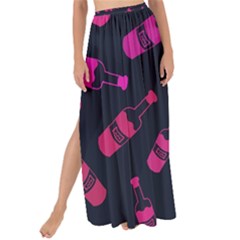 Wine Wine Bottles Background Graphic Maxi Chiffon Tie-up Sarong by Ravend