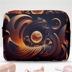 Ai Generated Swirl Space Design Fractal Light Abstract Make Up Pouch (large) by Ravend