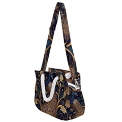 Peacock Plumage Bird Decorative Pattern Graceful Rope Handles Shoulder Strap Bag by Ravend