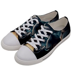 Ai Generated Swirl Space Design Fractal Light Women s Low Top Canvas Sneakers by Ravend