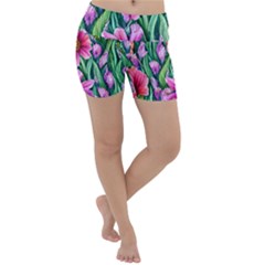Cheerful And Cheery Blooms Lightweight Velour Yoga Shorts by GardenOfOphir