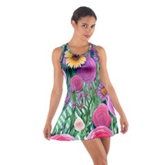 Charming Watercolor Flowers Cotton Racerback Dress by GardenOfOphir