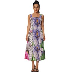 The Perfect Pattern For Your Cottagecore Aesthetics Square Neckline Tiered Midi Dress by GardenOfOphir