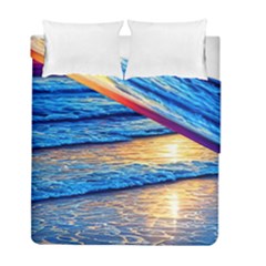 Ocean Sunset Duvet Cover Double Side (full/ Double Size) by GardenOfOphir