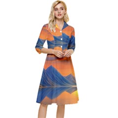 Glorious Sunset Classy Knee Length Dress by GardenOfOphir