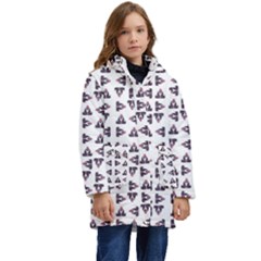 Happy Hound Funny Cute Gog Pattern Kid s Hooded Longline Puffer Jacket by dflcprintsclothing