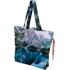 Lake Drawstring Tote Bag by artworkshop