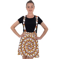 Owl Animal Bird Nature Feather Eyes Plumage Velvet Suspender Skater Skirt by Ravend