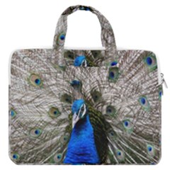 Peacock Bird Animal Feather Nature Colorful Macbook Pro 13  Double Pocket Laptop Bag by Ravend