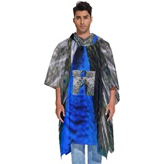 Peacock Bird Animal Feather Nature Colorful Men s Hooded Rain Ponchos by Ravend