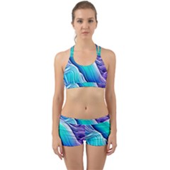 Ocean Waves In Pastel Tones Back Web Gym Set by GardenOfOphir