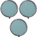 Blue And White Polka Dots Mini Round Pill Box (Pack of 3) View1