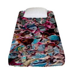 Aqua Blend Fitted Sheet (single Size) by kaleidomarblingart
