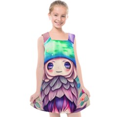 Conjuration Mushrooms Kids  Cross Back Dress by GardenOfOphir
