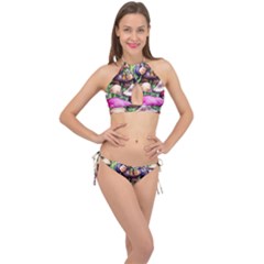 Sacred Mushroom Wizard Glamour Cross Front Halter Bikini Set by GardenOfOphir