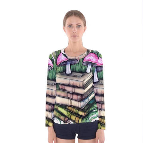 Liberty Cap Magic Mushroom Charm Women s Long Sleeve Tee by GardenOfOphir
