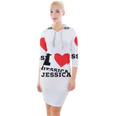 I Love Jessica Quarter Sleeve Hood Bodycon Dress by ilovewhateva