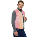 unicorm orange and pink Men s Short Button Up Puffer Vest	 View2
