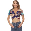 Mushroom Cloud Legerdemain Portobello Warlock Twist Front Crop Top View1