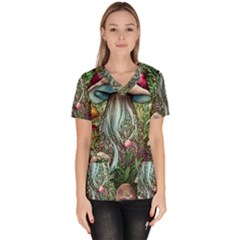 Craft Mushroom Women s V-neck Scrub Top by GardenOfOphir