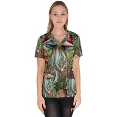 Craft Mushroom Women s V-neck Scrub Top by GardenOfOphir