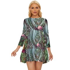 Craft Mushroom Long Sleeve Babydoll Dress by GardenOfOphir