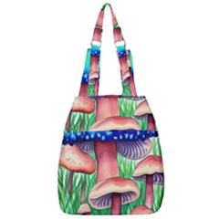 Light And Airy Mushroom Witch Artwork Center Zip Backpack by GardenOfOphir