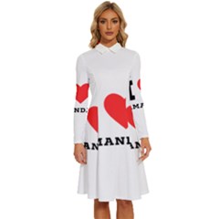 I Love Amanda Long Sleeve Shirt Collar A-line Dress by ilovewhateva