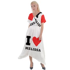 I Love Melissa Cross Front Sharkbite Hem Maxi Dress by ilovewhateva