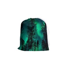Aurora Northern Lights Celestial Magical Astronomy Drawstring Pouch (small) by Jancukart